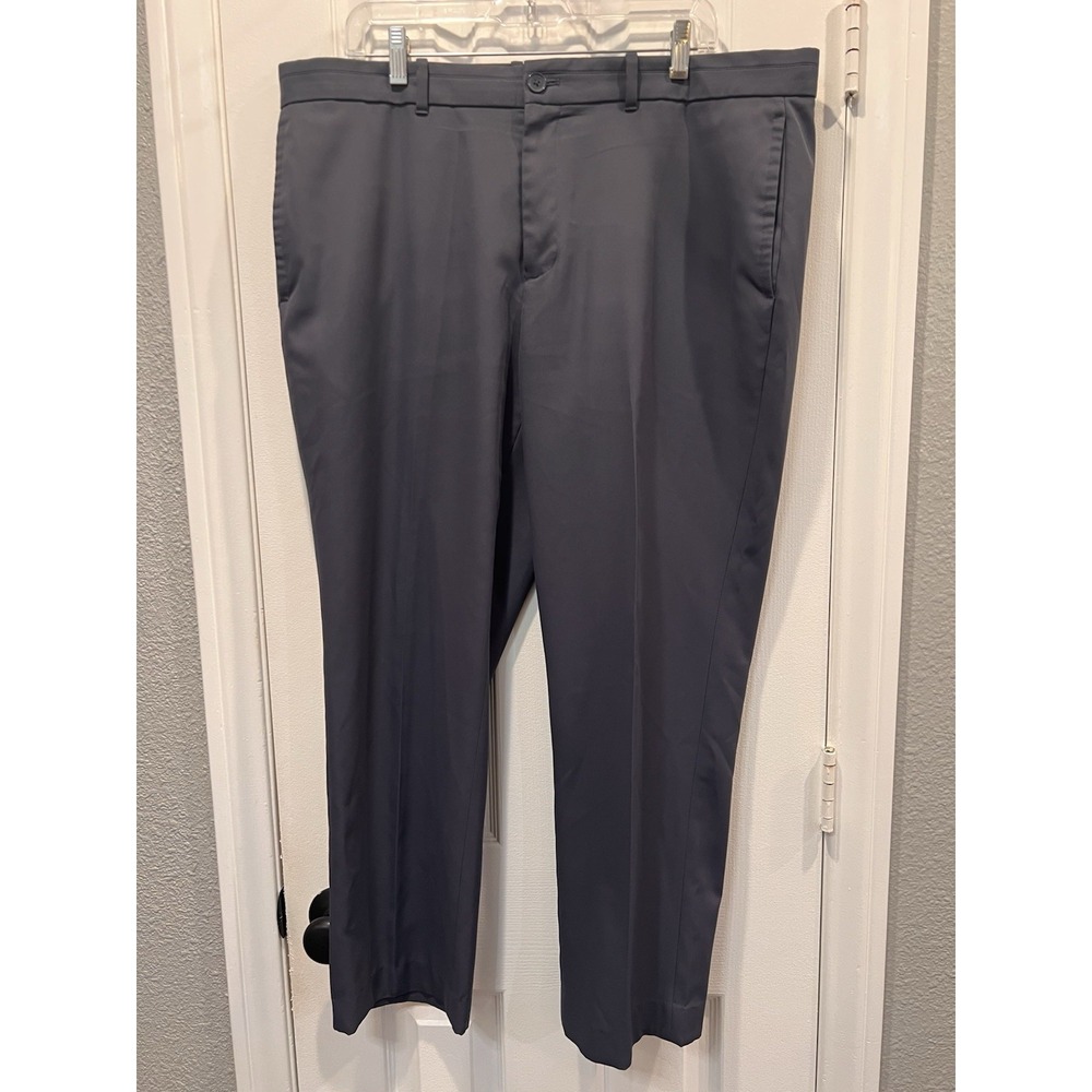 Calvin Klein Mens Dress Pants 38x30 Body Fit Stretch Blue Gray Polyester Slacks